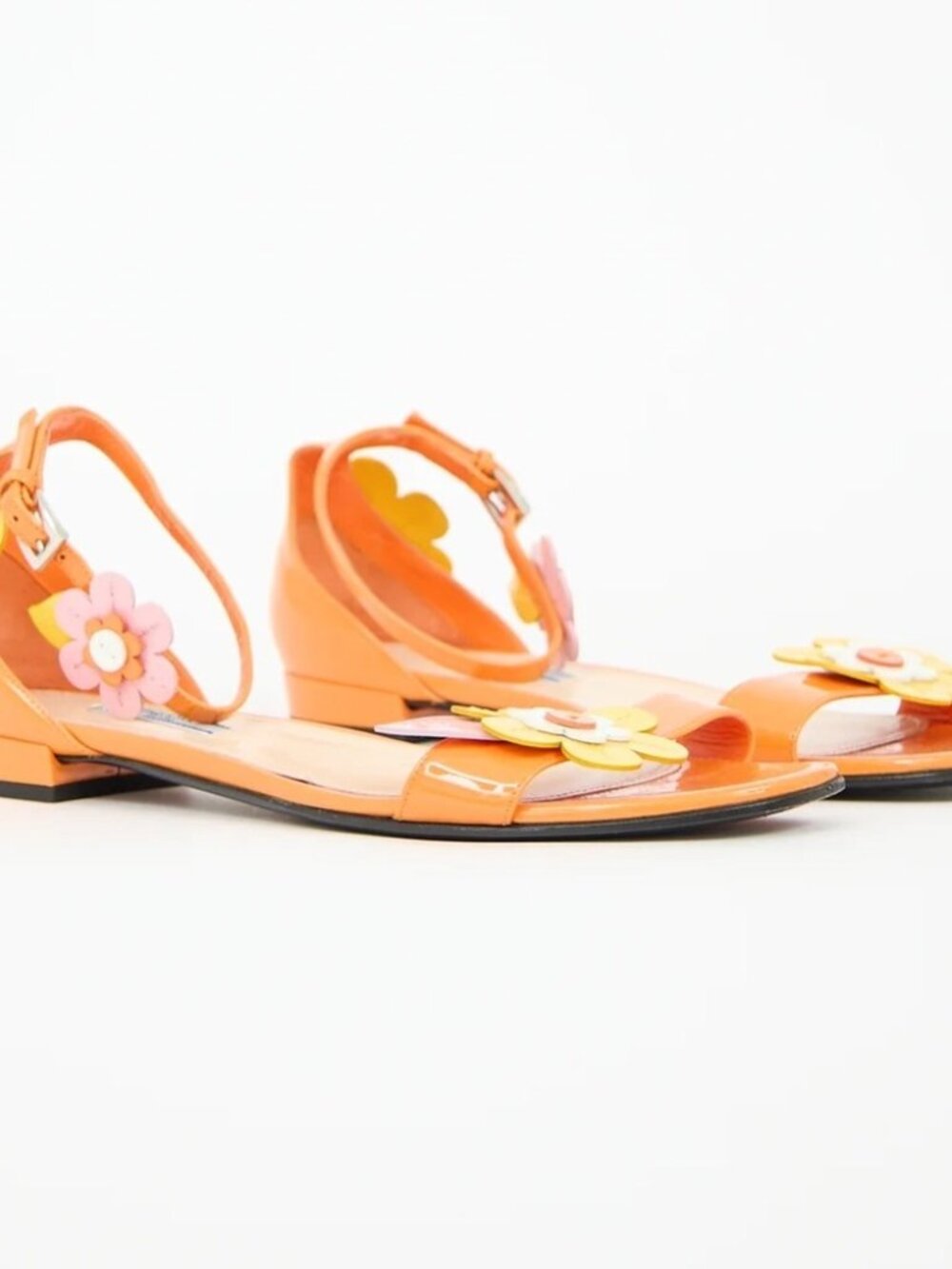 Prada 2017 Patent Leather Floral Sandals Size 40 - Picture 3 of 5